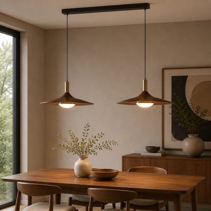 Nordic Iron Shade Pendant Light with Warm LED Glow | Arvique
