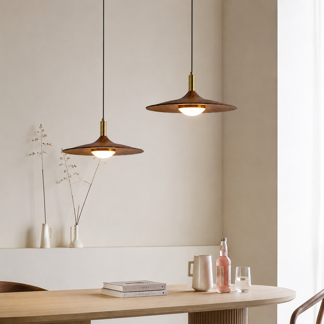 Nordic Iron Shade Pendant Light with Warm LED Glow | Arvique