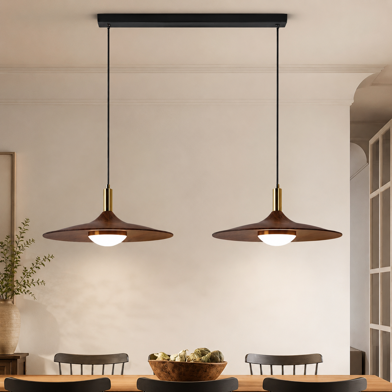 Nordic Iron Shade Pendant Light with Warm LED Glow | Arvique