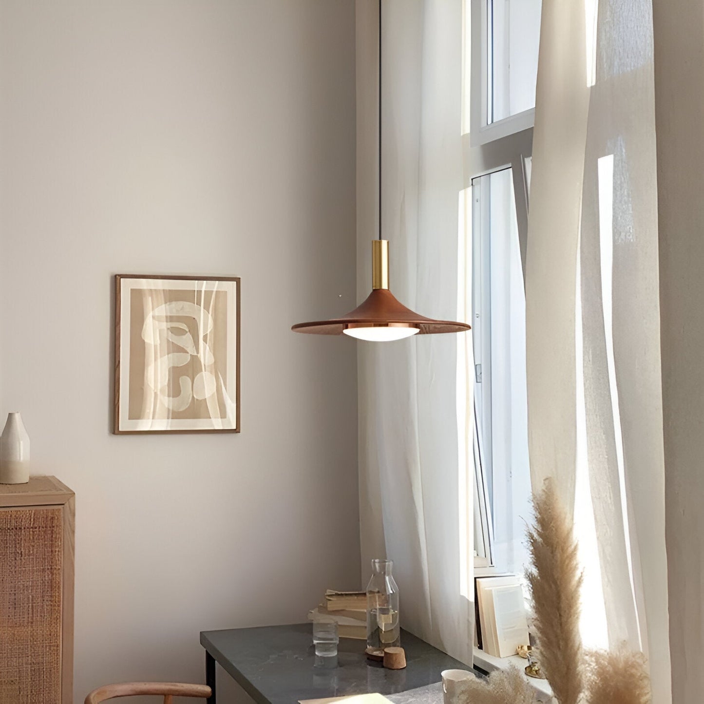 Nordic Iron Shade Pendant Light with Warm LED Glow | Arvique