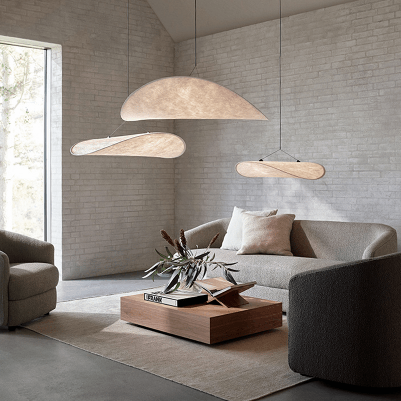 Nordic Japandi Silk Shade Pendant Light with Dimmable LED | Virexon