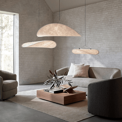 Nordic Japandi Silk Shade Pendant Light with Dimmable LED | Virexon