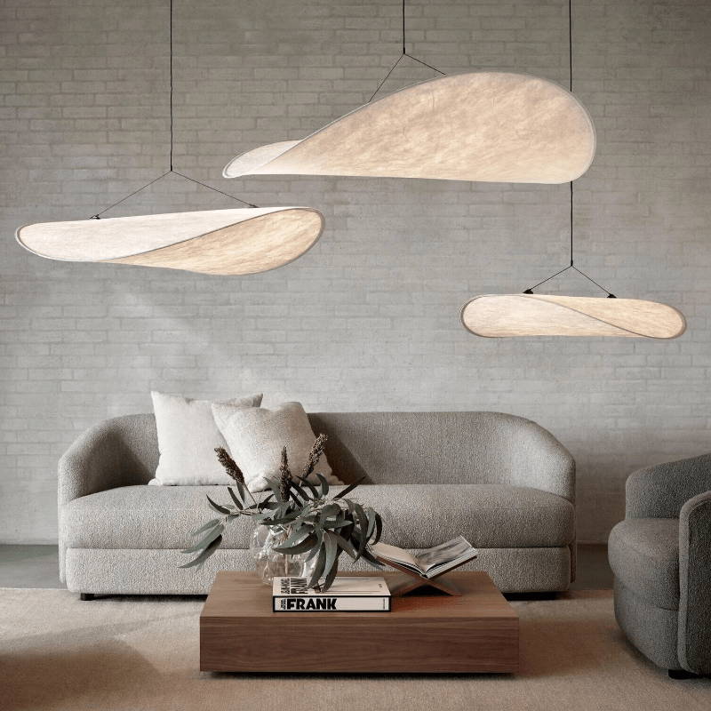 Nordic Japandi Silk Shade Pendant Light with Dimmable LED | Virexon