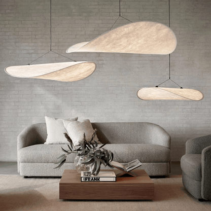 Nordic Japandi Silk Shade Pendant Light with Dimmable LED | Virexon