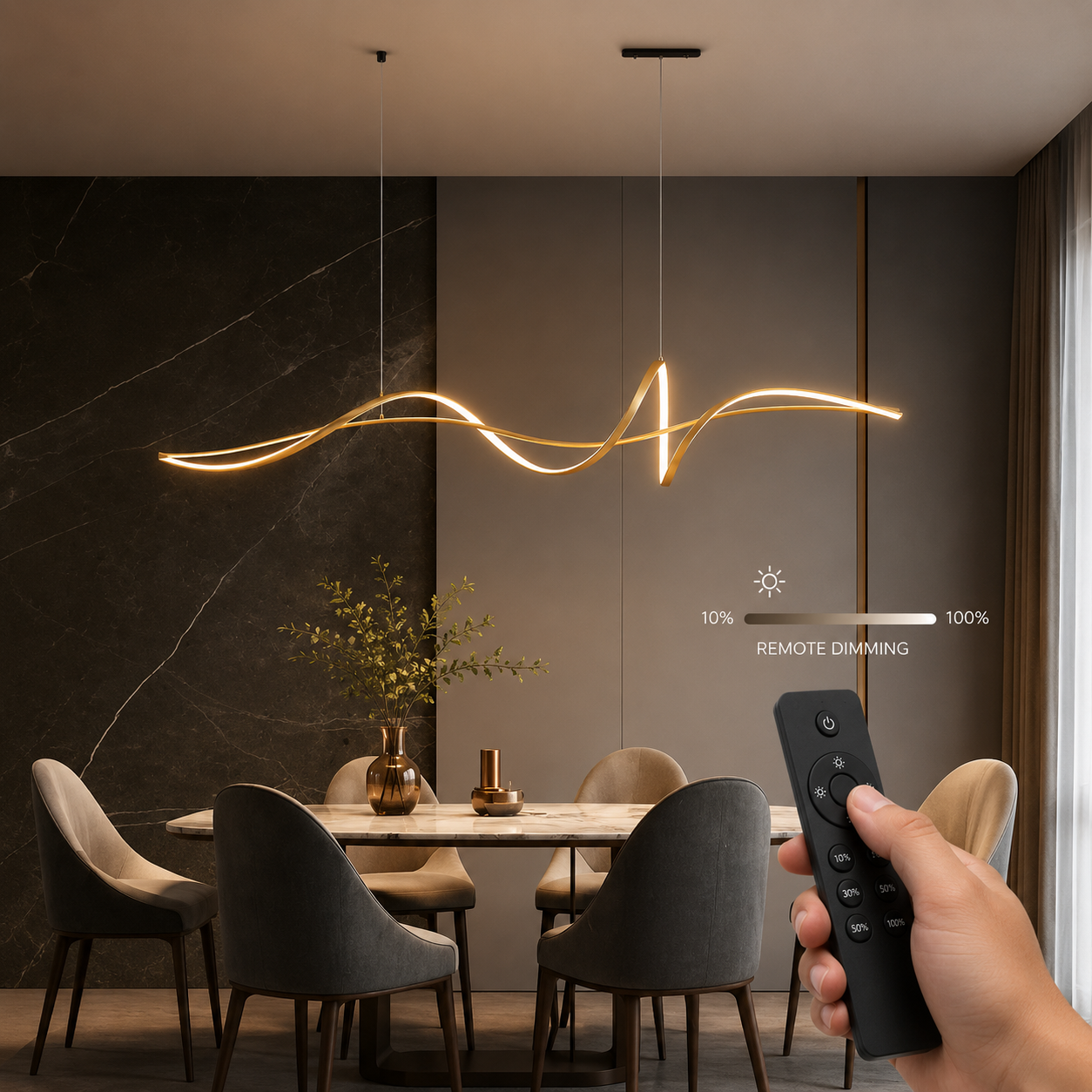 Nordic LED Pendant Light With Remote Dimming Control | Xenvora