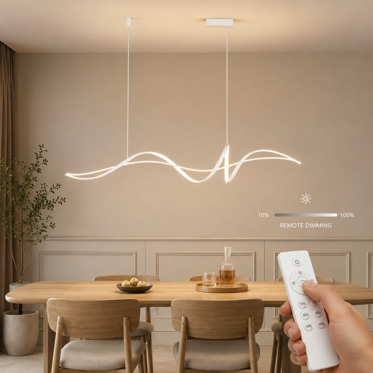 Nordic LED Pendant Light With Remote Dimming Control | Xenvora