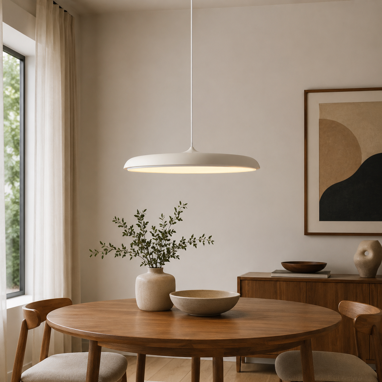 Nordic Linear Pendant Light With Warm Integrated LED | Zorvexa