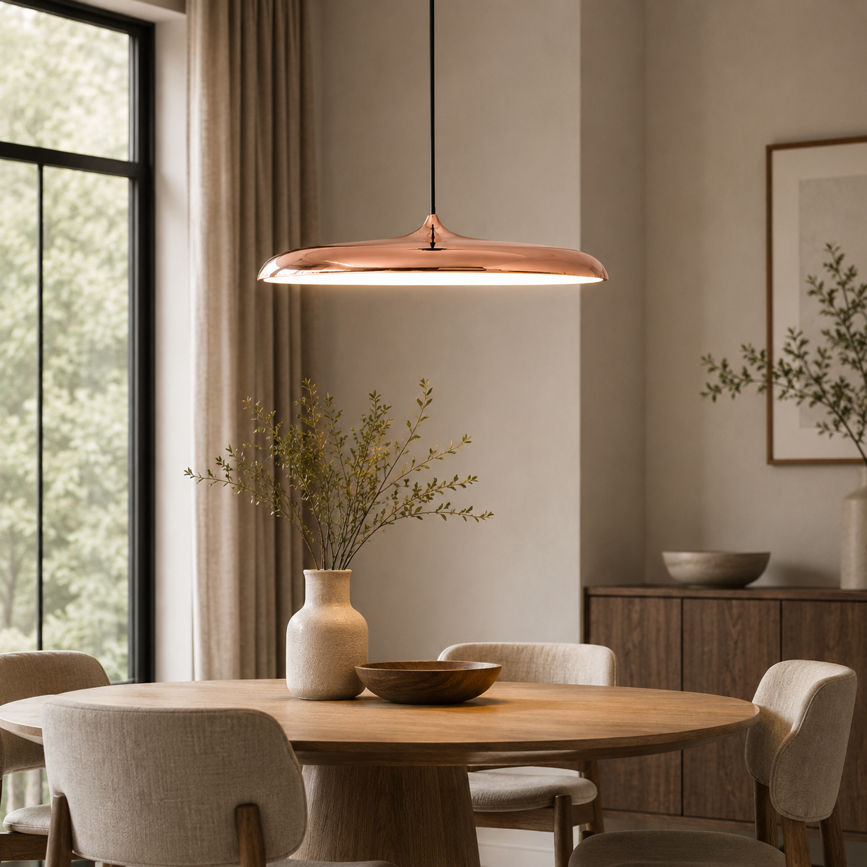 Nordic Linear Pendant Light With Warm Integrated LED | Zorvexa