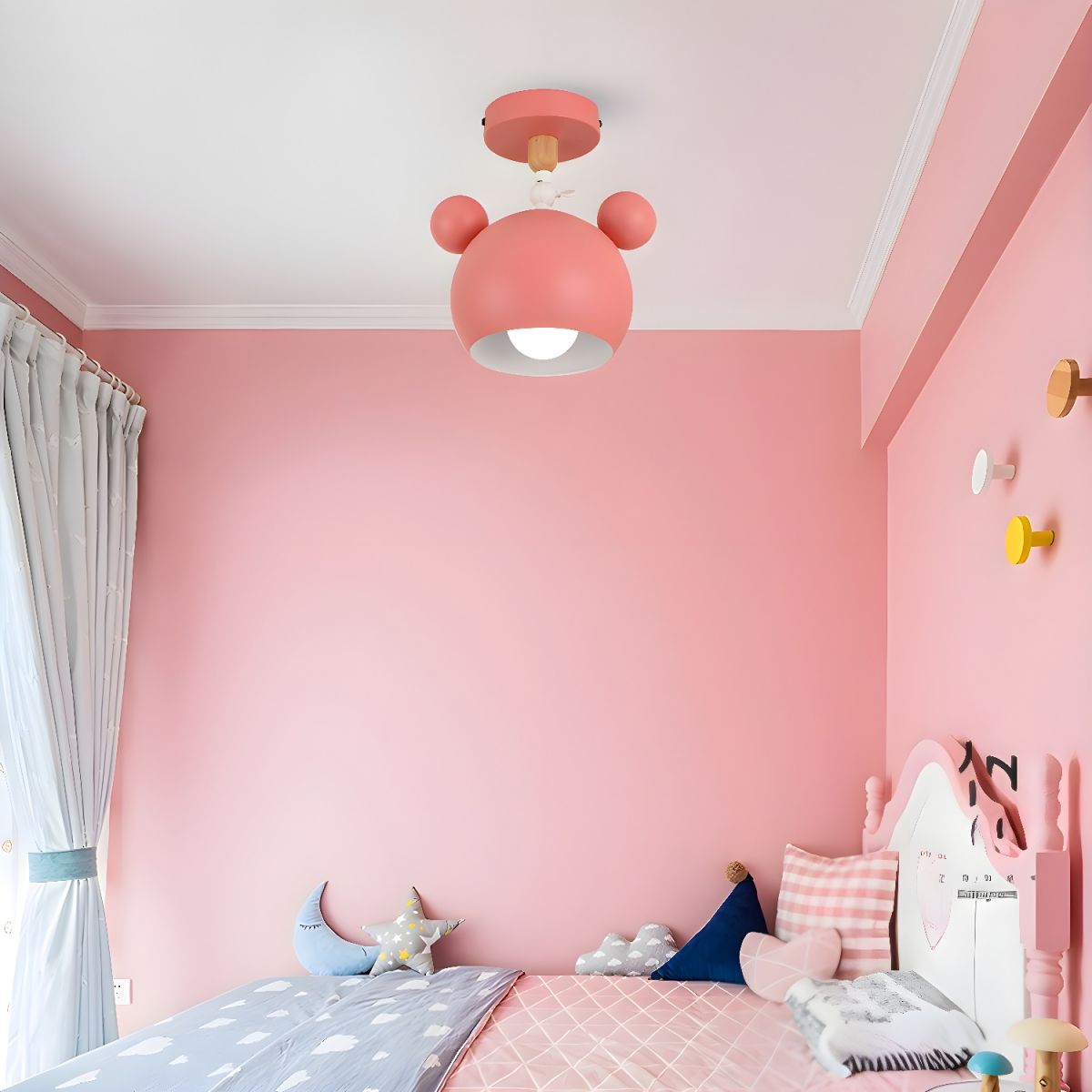 Nordic Macaron Metal Semi Flush Ceiling Light Fixture | Yorvix