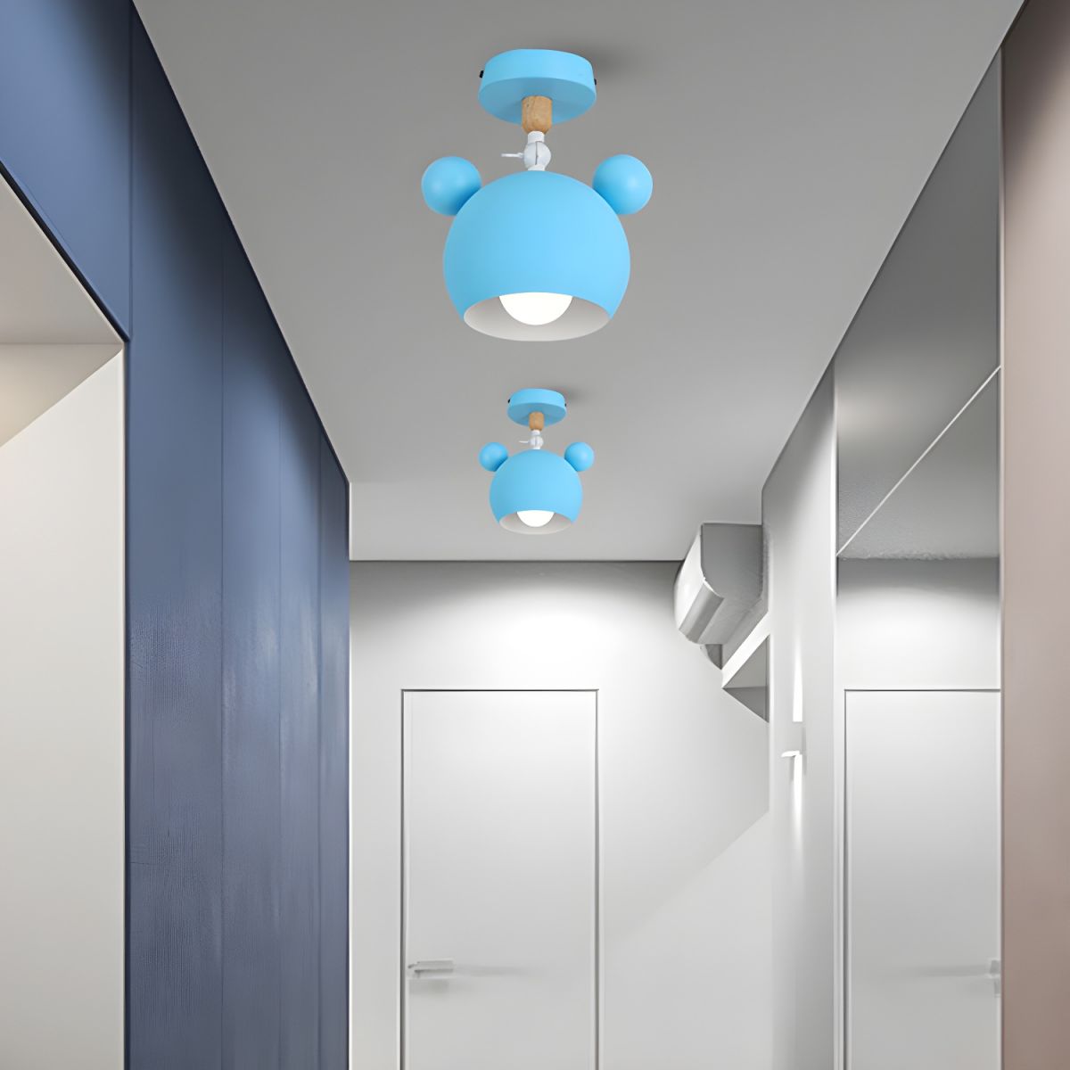 Nordic Macaron Metal Semi Flush Ceiling Light Fixture | Yorvix