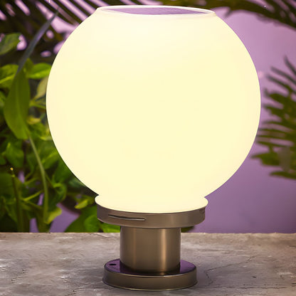 Nordic Metal Ball Solar Outdoor Garden Pillar Light | Solvren