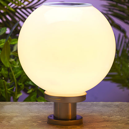 Nordic Metal Ball Solar Outdoor Garden Pillar Light | Solvren