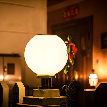 Nordic Metal Ball Solar Outdoor Garden Pillar Light | Solvren