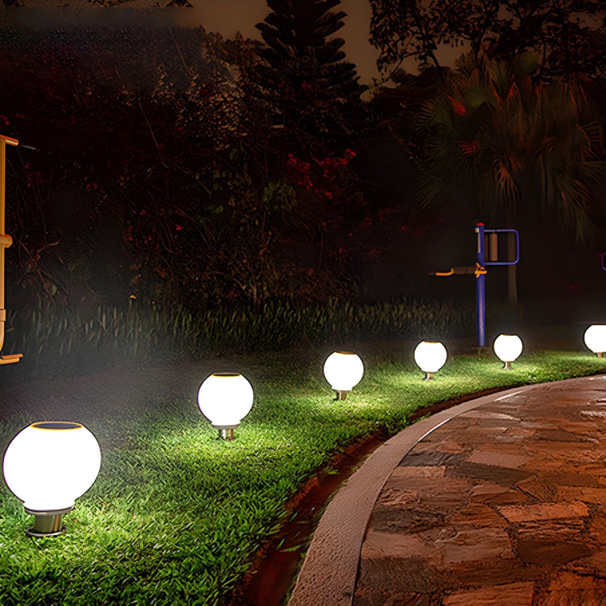 Nordic Metal Ball Solar Outdoor Garden Pillar Light | Solvren
