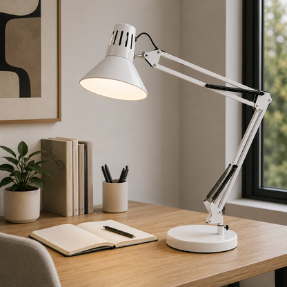 Nordic Metal Cone Shade Table Lamp with Adjustable Arm | Varnico