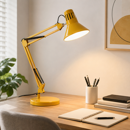 Nordic Metal Cone Shade Table Lamp with Adjustable Arm | Varnico