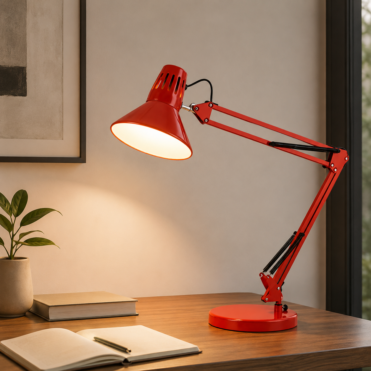 Nordic Metal Cone Shade Table Lamp with Adjustable Arm | Varnico
