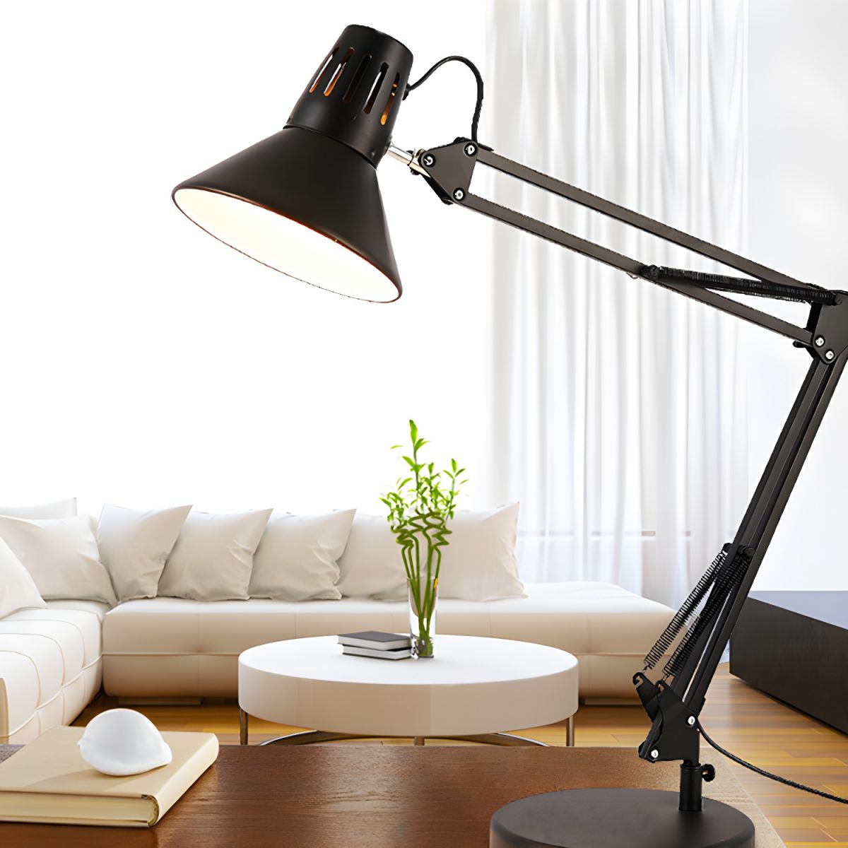 Nordic Metal Cone Shade Table Lamp with Adjustable Arm | Varnico