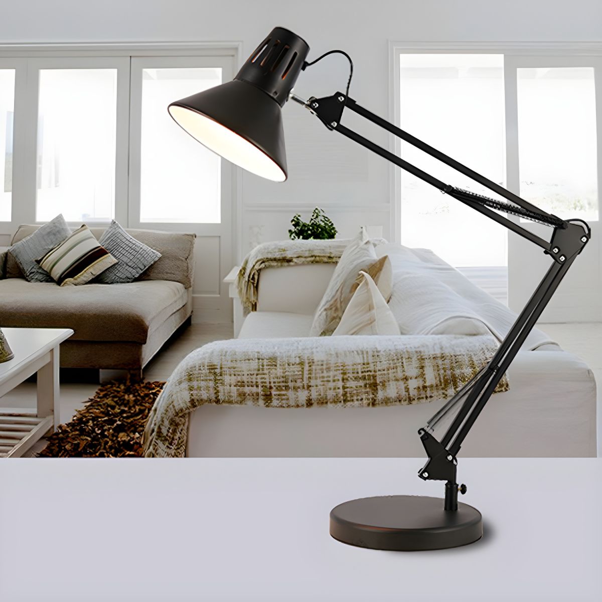 Nordic Metal Cone Shade Table Lamp with Adjustable Arm | Varnico