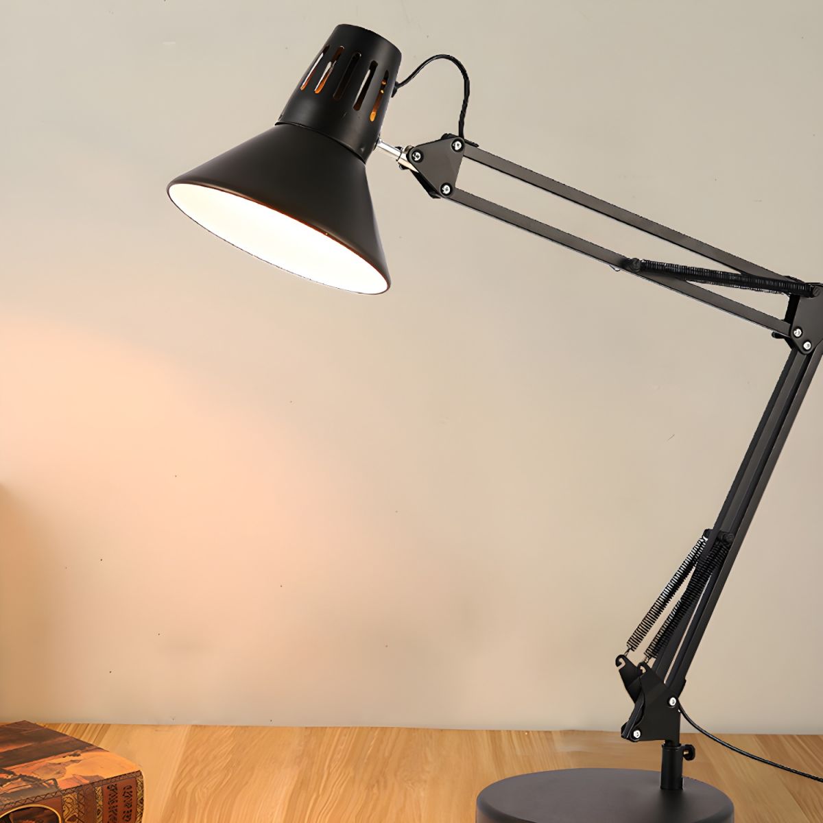 Nordic Metal Cone Shade Table Lamp with Adjustable Arm | Varnico