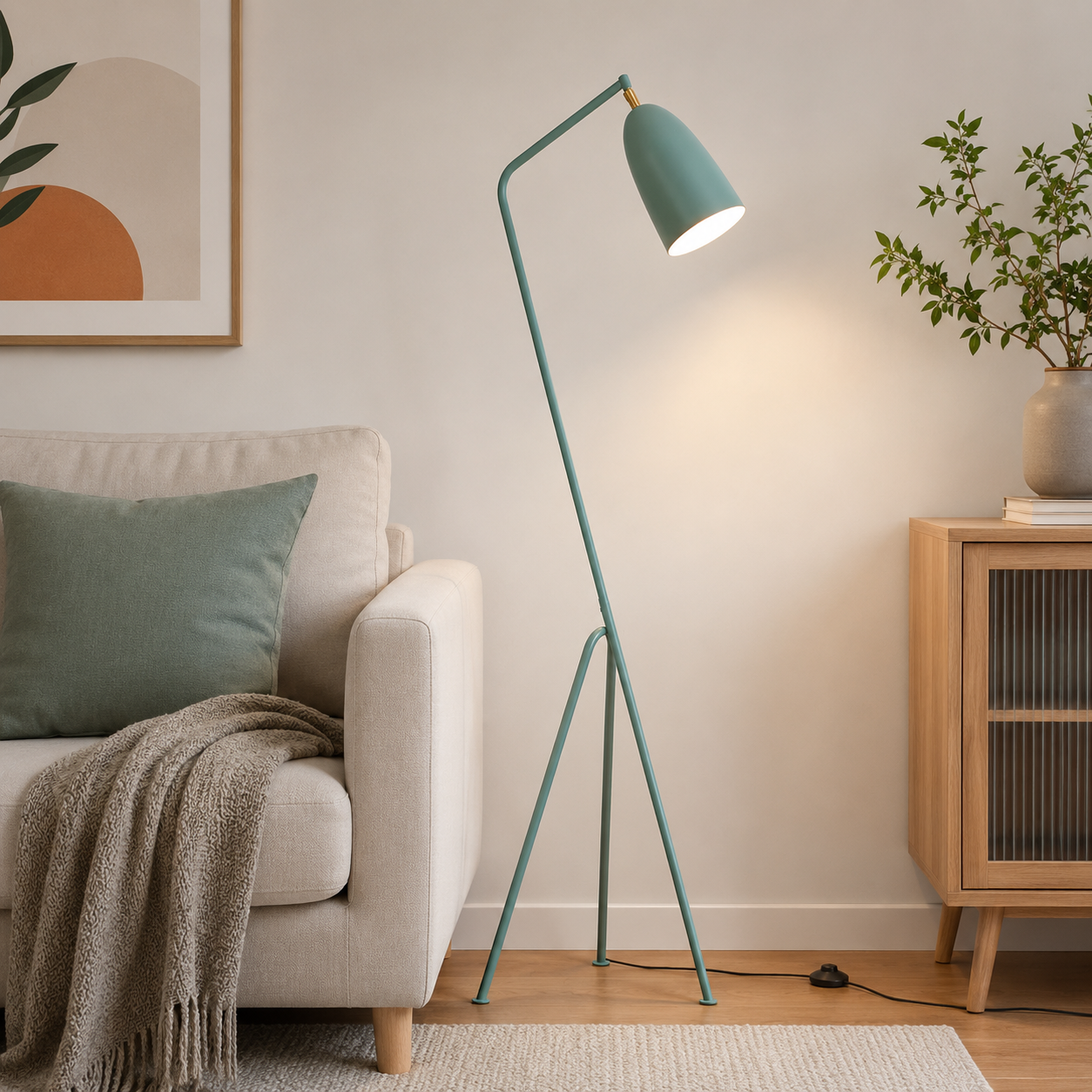 Nordic Metal Dome Floor Lamp With Arched Frame | Corvane