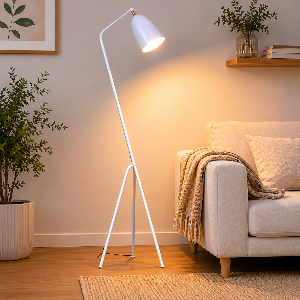 Nordic Metal Dome Floor Lamp With Arched Frame | Corvane