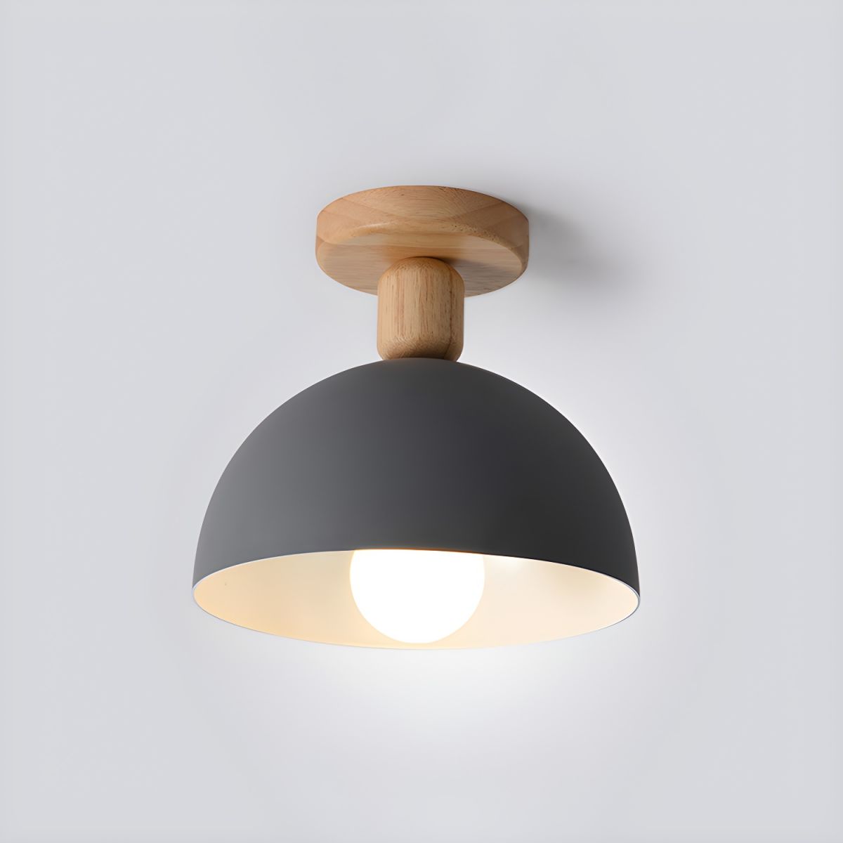 Nordic Metal Dome Semi Flush Ceiling Light Fixture | Tivorax