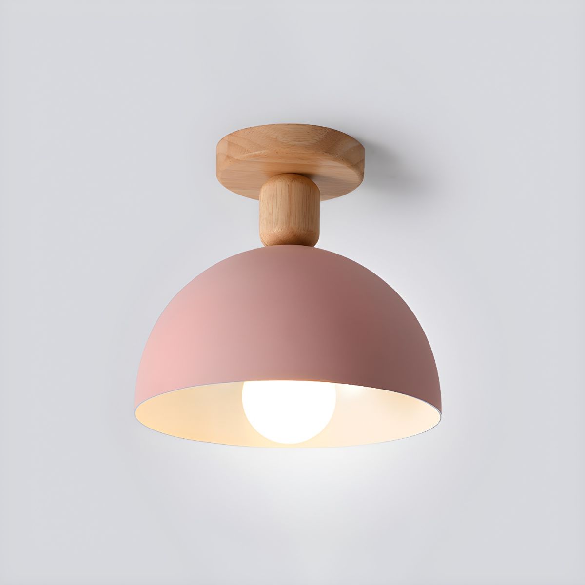 Nordic Metal Dome Semi Flush Ceiling Light Fixture | Tivorax