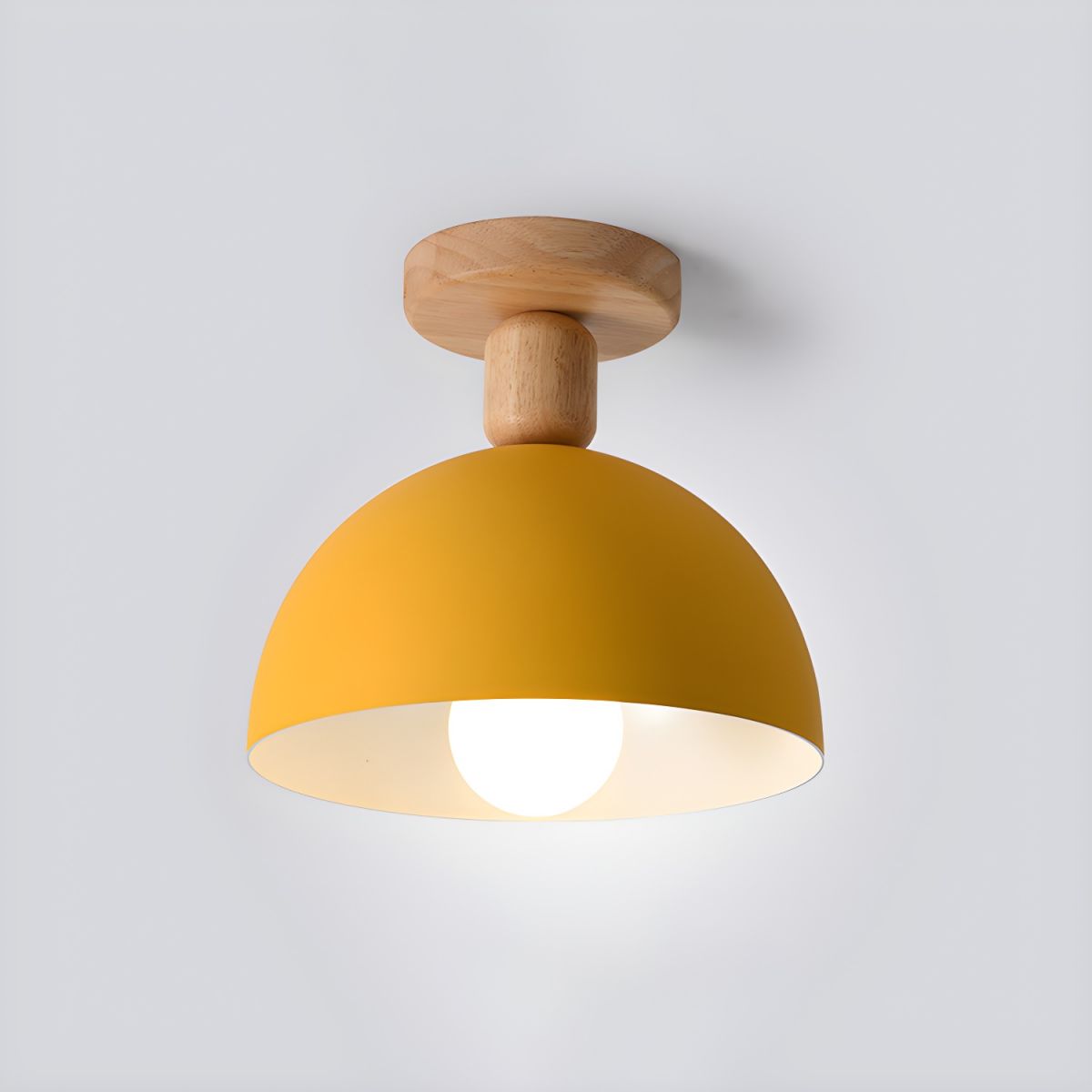 Nordic Metal Dome Semi Flush Ceiling Light Fixture | Tivorax