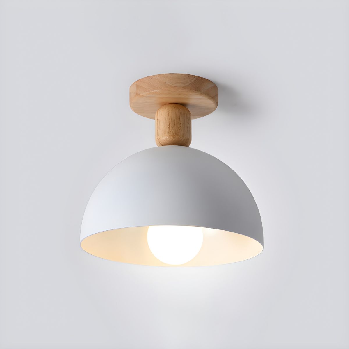 Nordic Metal Dome Semi Flush Ceiling Light Fixture | Tivorax