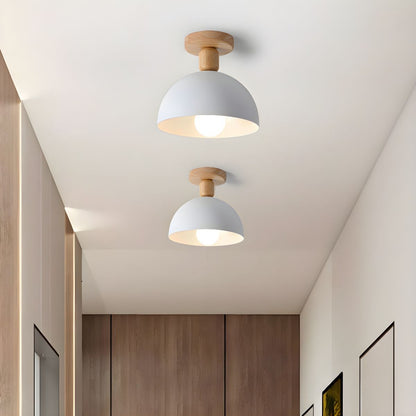 Nordic Metal Dome Semi Flush Ceiling Light Fixture | Tivorax