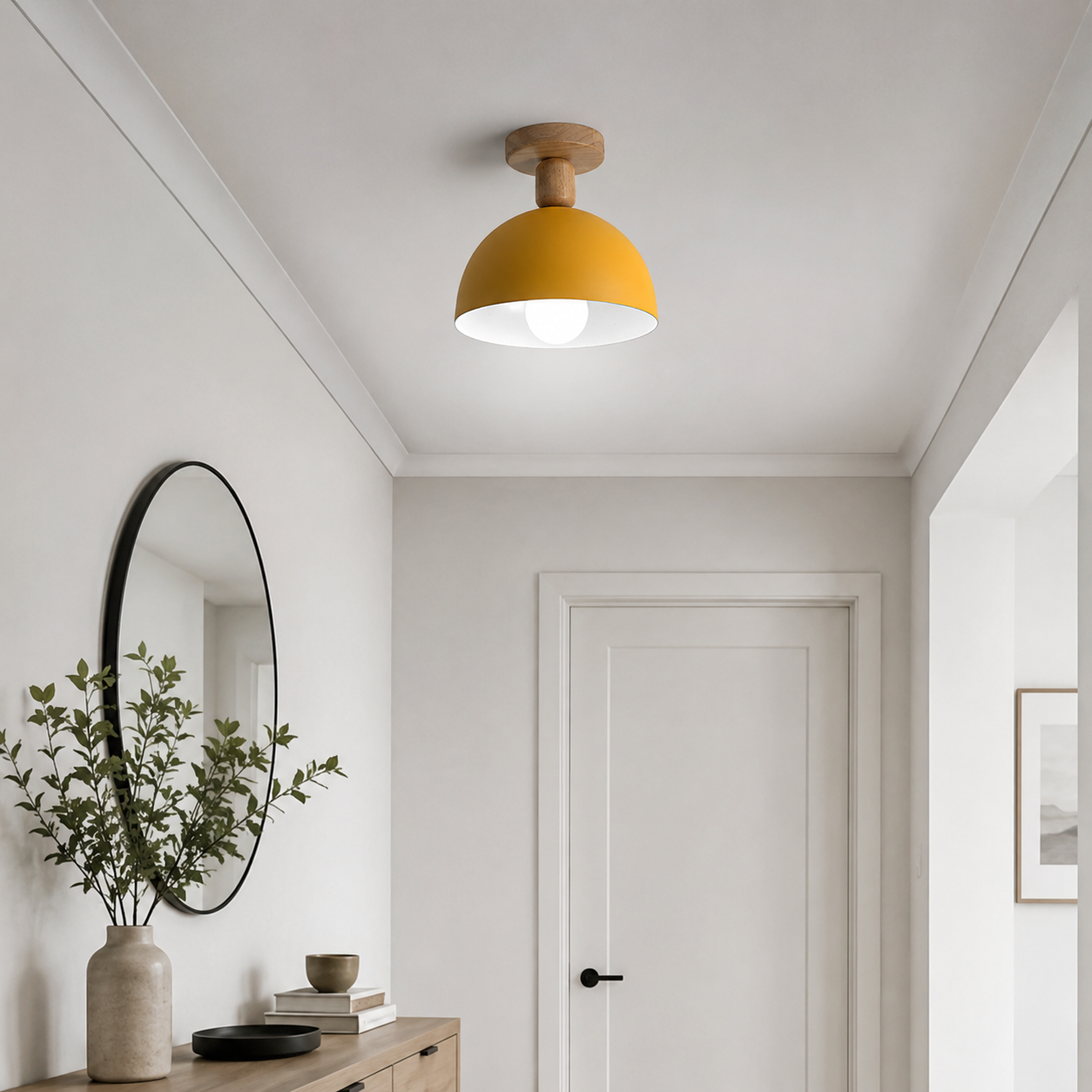 Nordic Metal Dome Semi Flush Ceiling Light Fixture | Tivorax