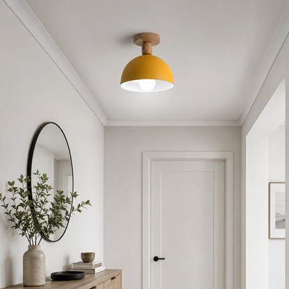 Nordic Metal Dome Semi Flush Ceiling Light Fixture | Tivorax