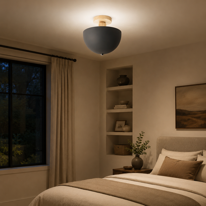 Nordic Metal Dome Semi Flush Ceiling Light Fixture | Tivorax