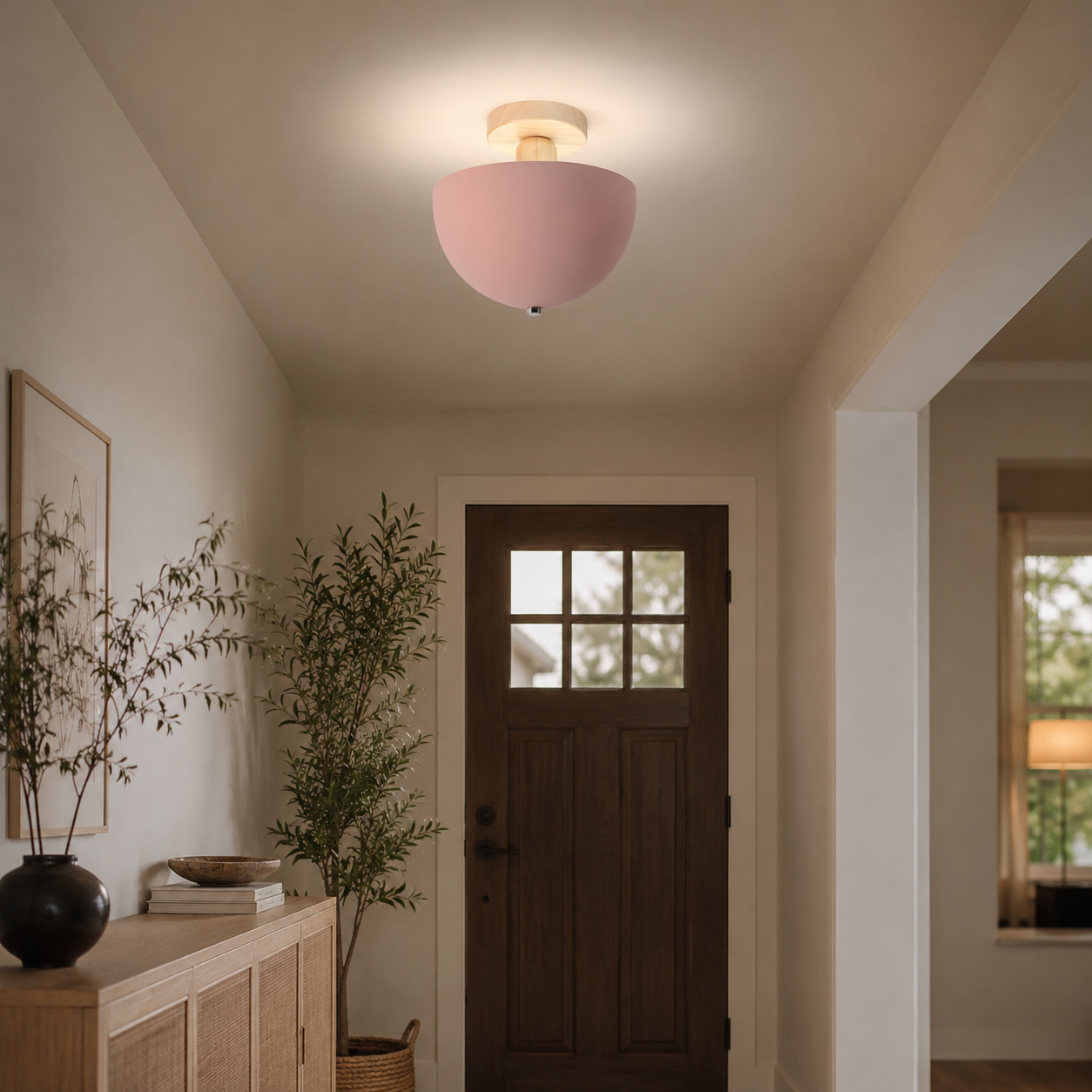 Nordic Metal Dome Semi Flush Ceiling Light Fixture | Tivorax
