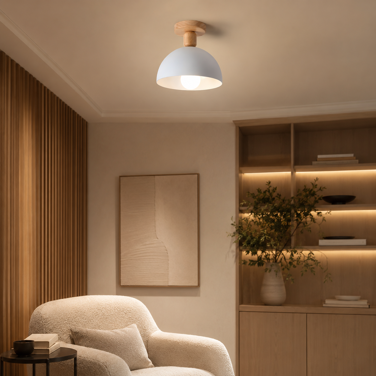 Nordic Metal Dome Semi Flush Ceiling Light Fixture | Tivorax