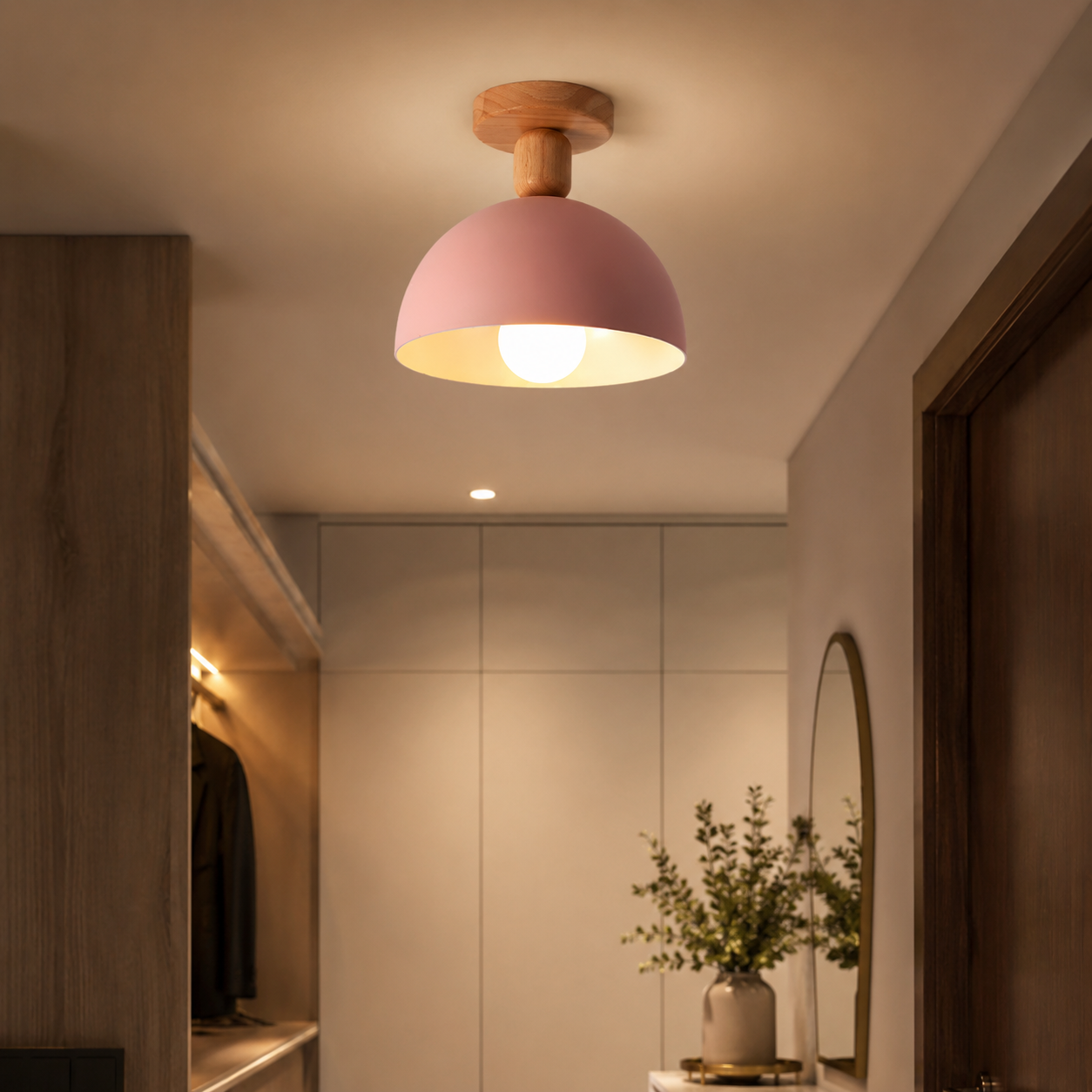 Nordic Metal Dome Semi Flush Ceiling Light Fixture | Tivorax