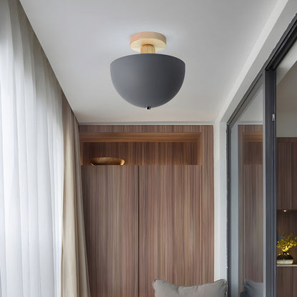 Nordic Metal Dome Semi Flush Ceiling Light Fixture | Tivorax