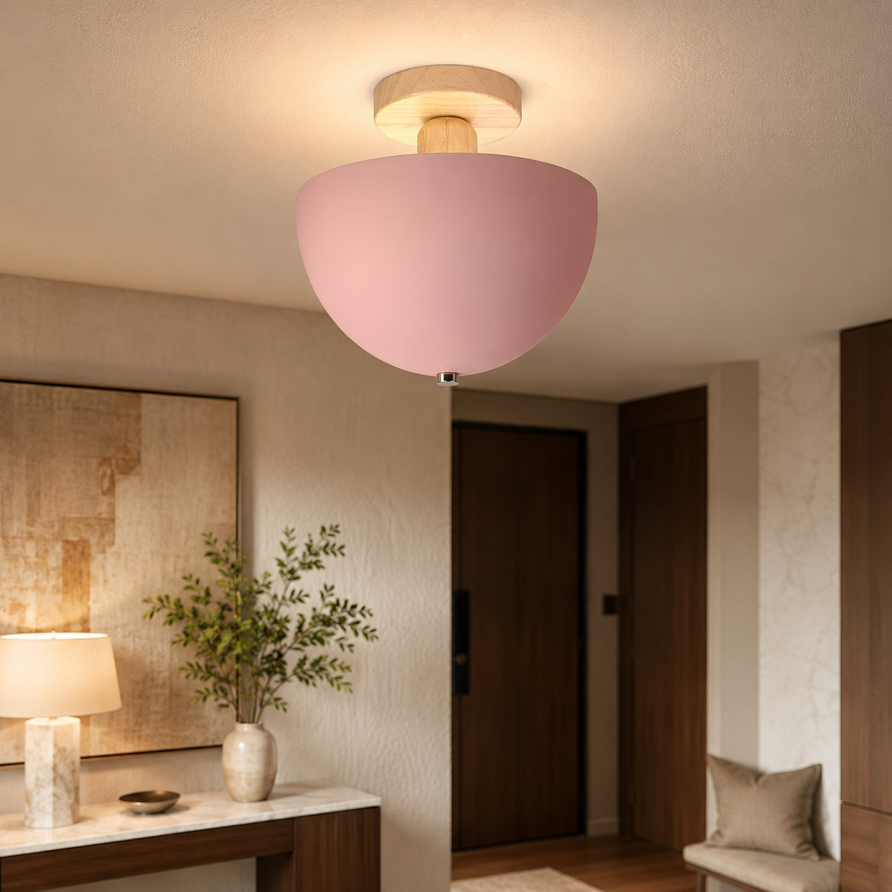 Nordic Metal Dome Semi Flush Ceiling Light Fixture | Tivorax