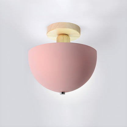 Nordic Metal Dome Semi Flush Ceiling Light Fixture | Tivorax