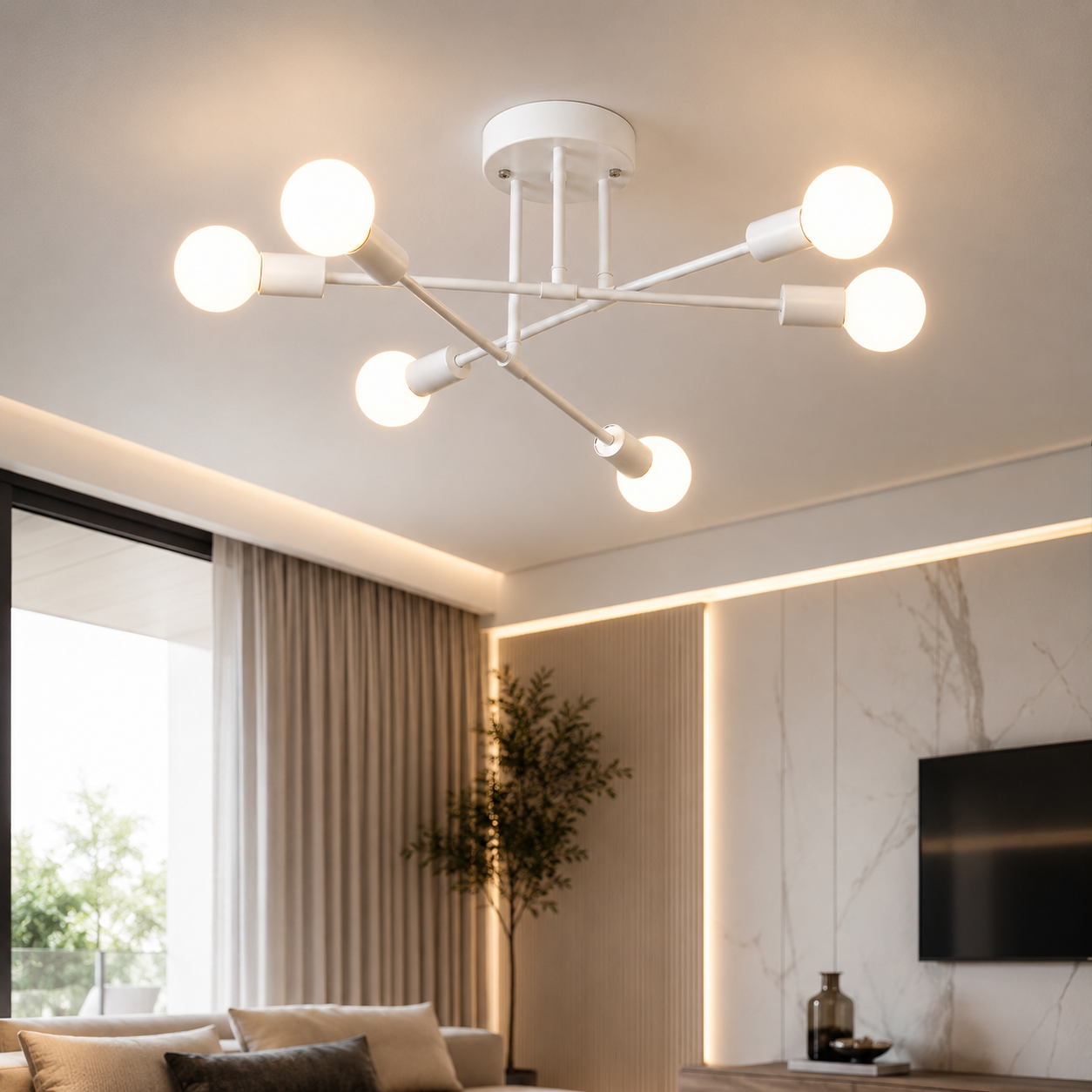 Nordic Metal Frame Ceiling Light for Modern Rooms | Norvexa