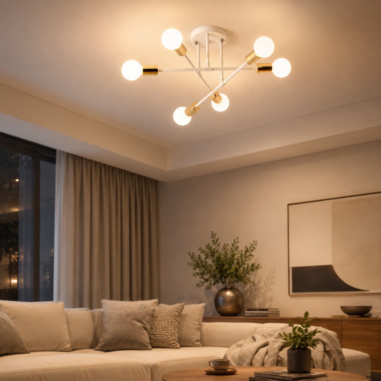 Nordic Metal Frame Ceiling Light for Modern Rooms | Norvexa