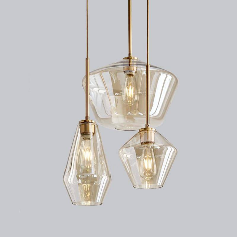 Nordic Metal Glass Cluster Pendant Light for Dining Areas | Zyvorin