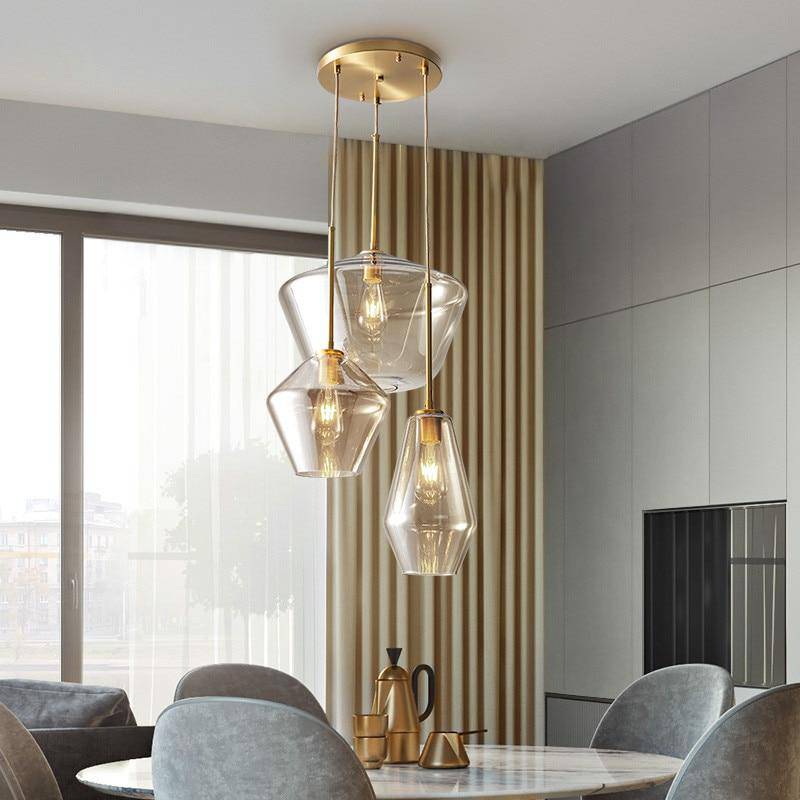 Nordic Metal Glass Cluster Pendant Light for Dining Areas | Zyvorin