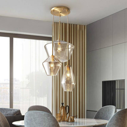 Nordic Metal Glass Cluster Pendant Light for Dining Areas | Zyvorin