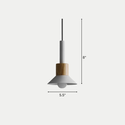 Nordic Metal Wood Pendant Light E27 Ceiling Fixture | Xarniq
