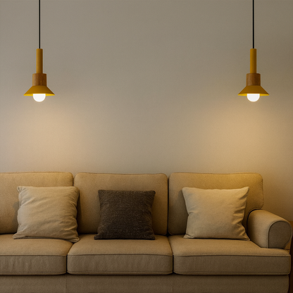 Nordic Metal Wood Pendant Light E27 Ceiling Fixture | Xarniq