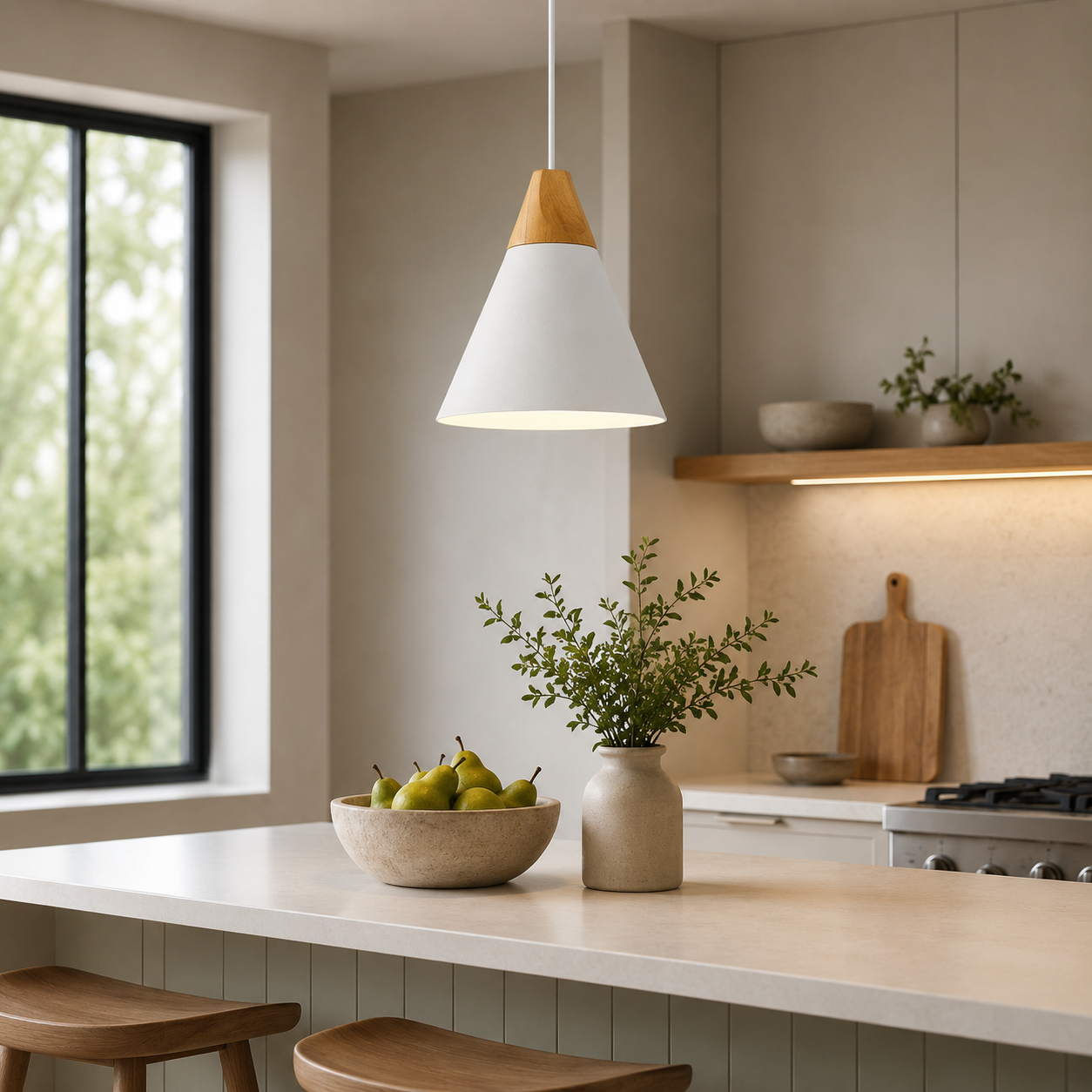 Nordic Metal Wood Pendant Light E27 Ceiling Lamp | Tylorin