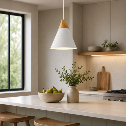 Nordic Metal Wood Pendant Light E27 Ceiling Lamp | Tylorin