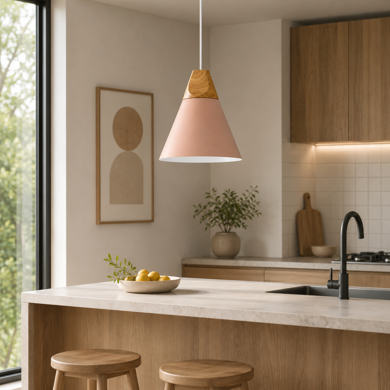 Nordic Metal Wood Pendant Light E27 Ceiling Lamp | Tylorin